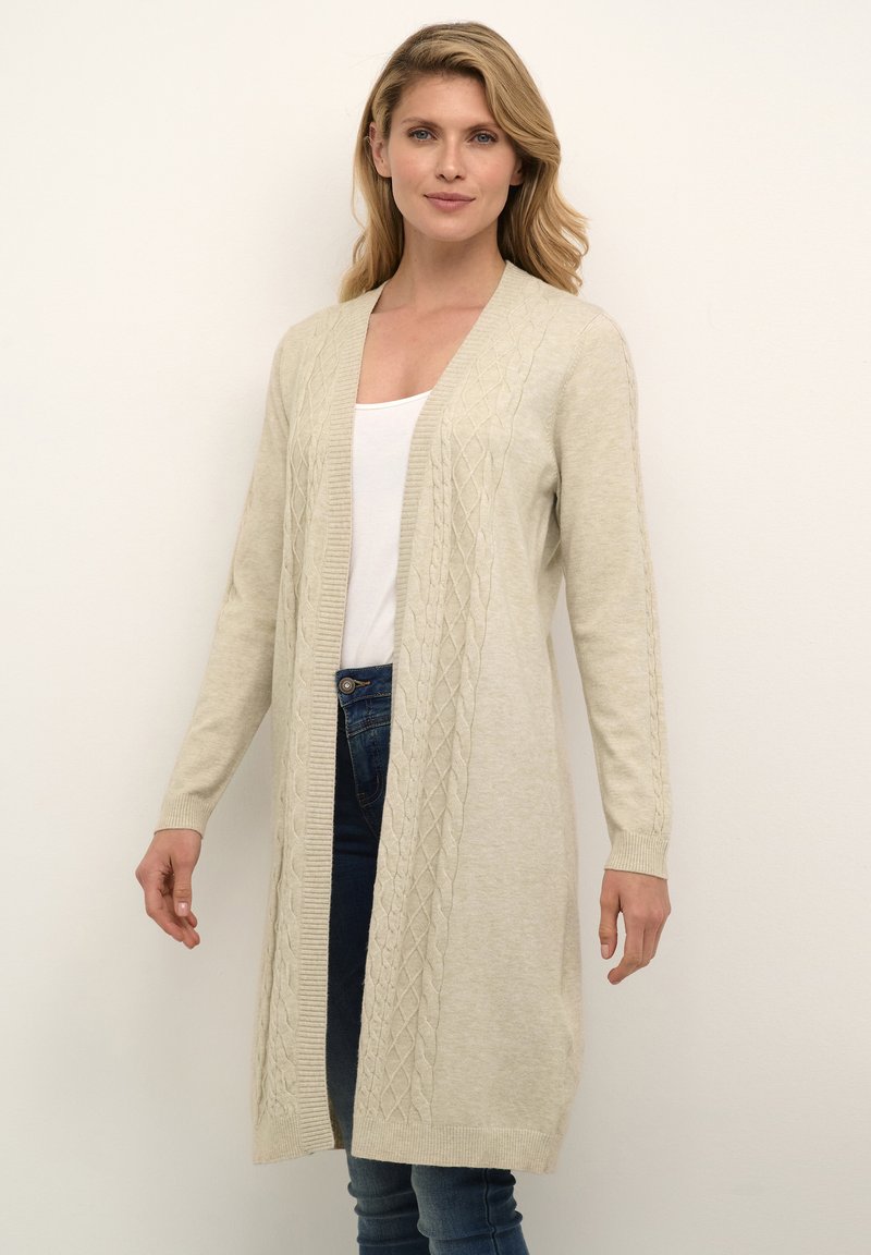 Cream CRDELA LONG Gilet oat melange/beige ZALANDO.FR