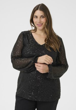 V-NECK - Bluse - black deep