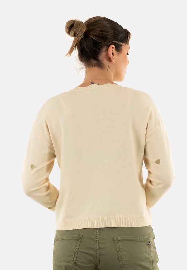 LS HEART V-NECK CS - Jumper - birch pattern light gold embroidery2