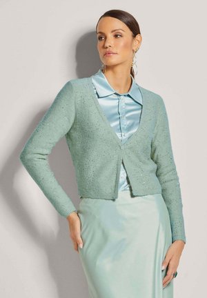 KURZE MIT PAILLETTEN-GLANZ - Vest - sage green silver