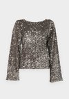 PCKAM LS DEEP BACK BOW - Bluza - morel/silver