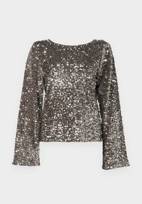 PCKAM LS DEEP BACK BOW - Bluse - morel/silver