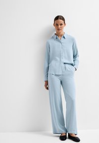 Selected Femme SLFVIVA GULIA LONG SUN PANT - Tygbyxor - cashmere blue