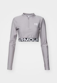 HEATGEAR 1/4 ZIP - Top dugih rukava - tetra gray/white