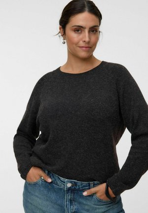 Vero Moda Curve STRICKPULLOVER VMCDOFFY PULLOVER - Striktrøje - chocolate torte