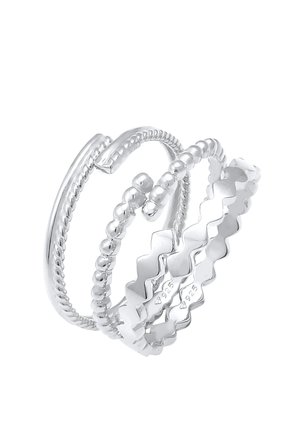 3 PACK TWISTED DESIGN - Ringe - silberfarben