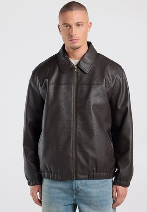 America Today, JACKET - Faux leather jacket - dark brown