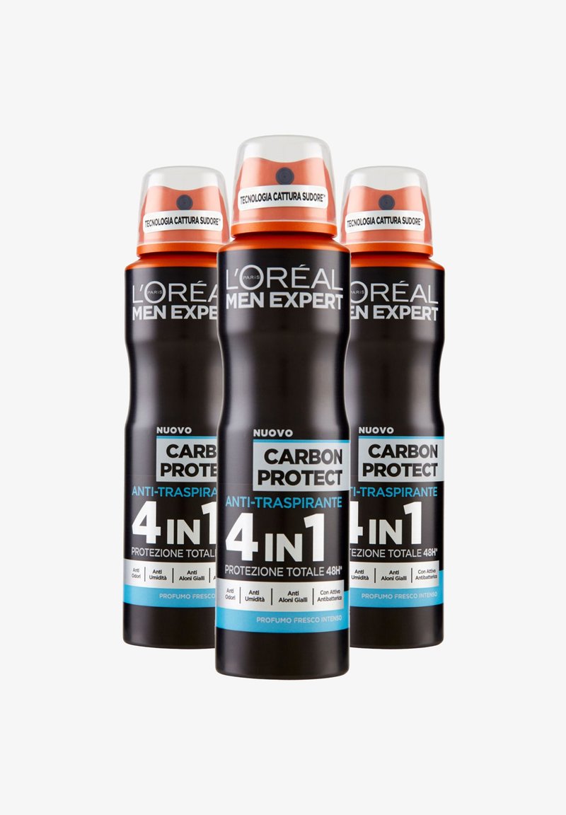 L'Oréal Men Expert - DEODORANTE SPRAY CARBON PROTECT, ANTI-TRASPIRANTE - 3 PACK - Deodorante, Ingrandire