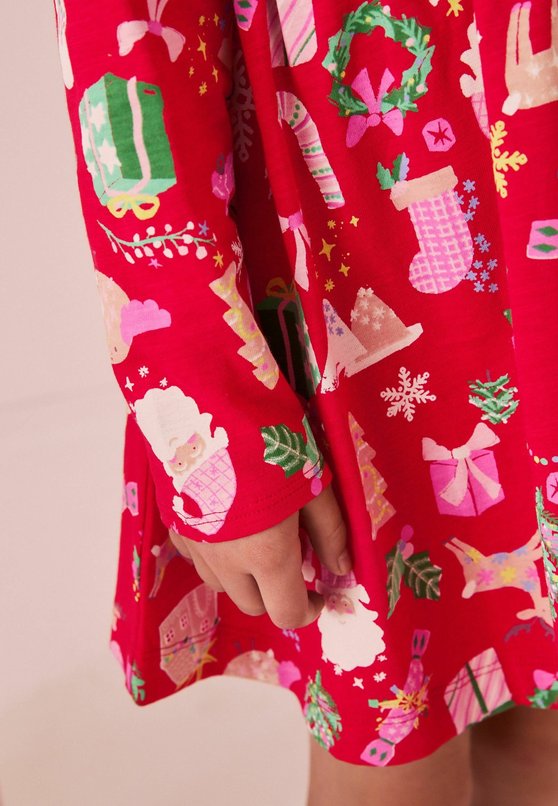Next REGULAR FIT - Jersey dress - red christmas print/red - Zalando