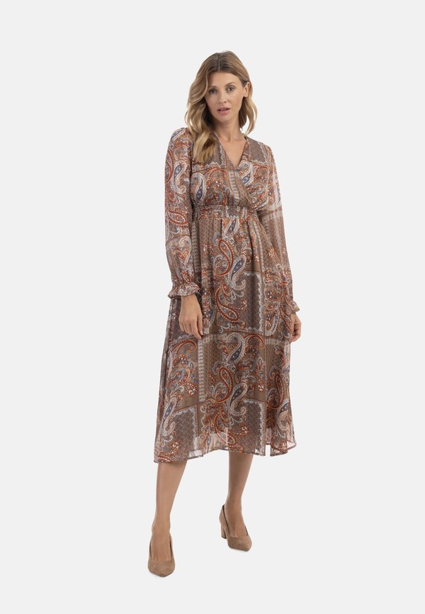 Freizeitkleid - braun mehrfarbig