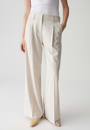 OPUS PANTS MID RISE LONG WIDE FIT - Stoffhose - natural glaze