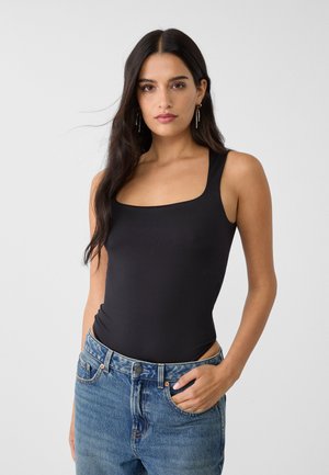 Stradivarius WITH SQUARE NECKLINE - Linne - black
