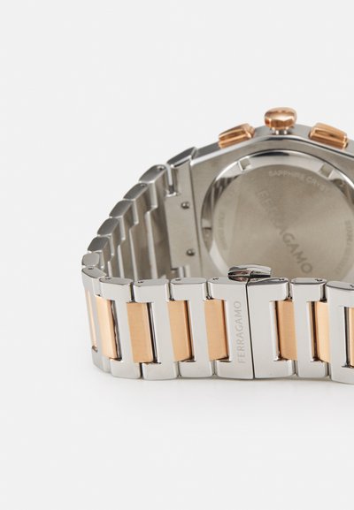 FERRAGAMO VEGA - Ura kronograf - brown/silver-coloured/rose gold-coloured