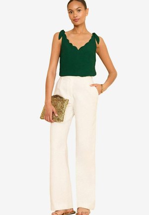Love & Roses V NECK SCALLOP DETAIL TIE SHOULDER - REGULAR FIT - Palaidinė - dark green