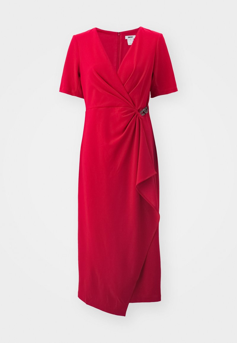 DKNY SURPLICE RUFFLE - Jersey dress - scarlet/red - Zalando.co.uk DKNY SURPLICE RUFFLE - Jersey dress - scarlet/red - Zalando.co.uk