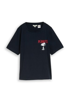 TOM TAILOR, T-SHIRT CREW NECK FRONTPRINT PEANUTS - Print T-shirt - sky captain blue