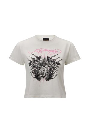 Ed Hardy VINTAGE BURNING CROSS BABY - Print T-shirt - white
