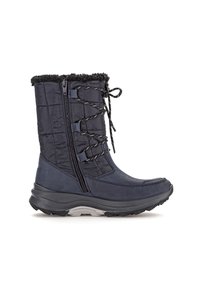 Marine winterboots met een doorgestikt bovenwerk, ritssluiting en veters Accenten. Fleece kraag en geprofileerde rubberen zool voor grip en isolatie.