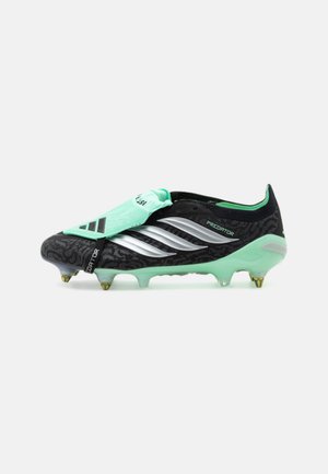 PREDATOR ELITE FOLD OVER TONGUE SOFT GROUND UNISEX - Футболни обувки за мек терен - core black/silver-coloured metallic/pulse mint