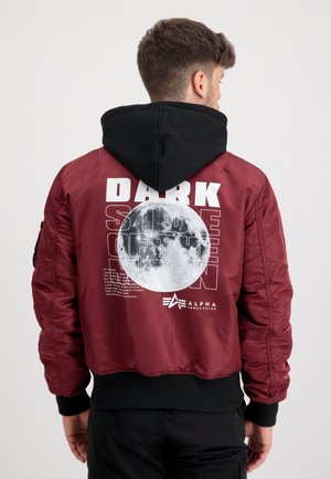 Alpha Industries HOOD DARK SIDE - Bomber Jacket - burgundy