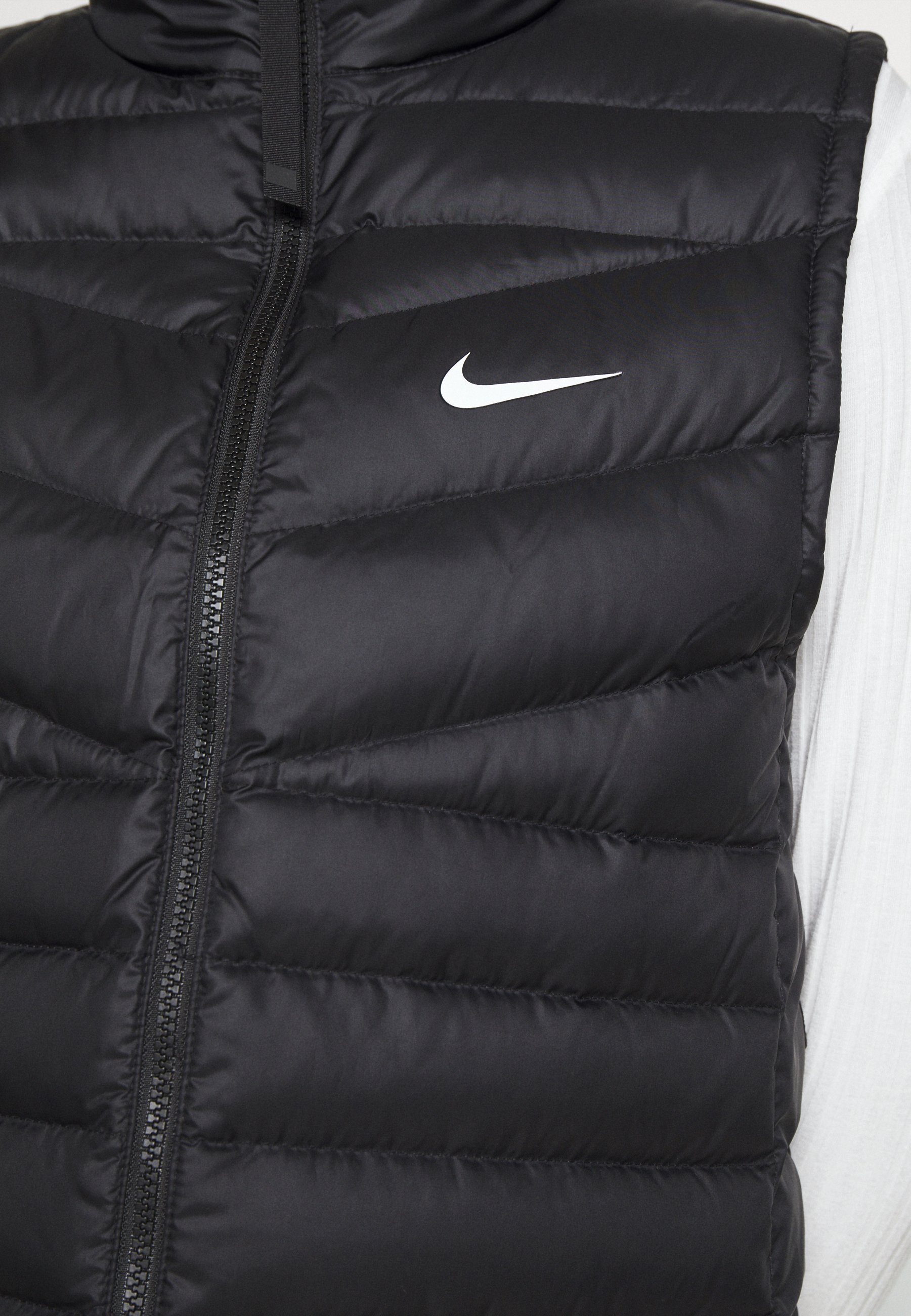 Nike Sportswear DWN VEST - Bodywarmer - black/black/(white)/Zwart - Zalando .nl