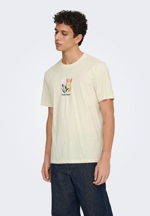 Μπλουζάκι με στάμπα - silver green print flower