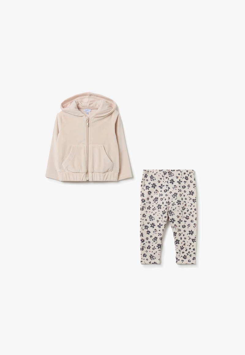OVS SET WITH FLORAL PATTERN - Sweat zippé - ecru