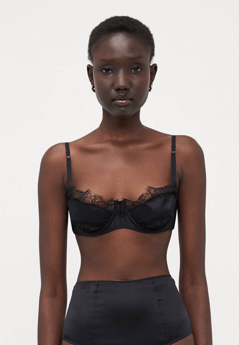 KIKI DE MONTPARNASSE INSET BRA - Sujetador balconette - black
