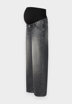 Māsu džinsi izbalinātā melnā denima, ar elastīgu melnu jostasvietu atbalstam. Platas kājas dizains ar standarta priekšējiem kabatām.