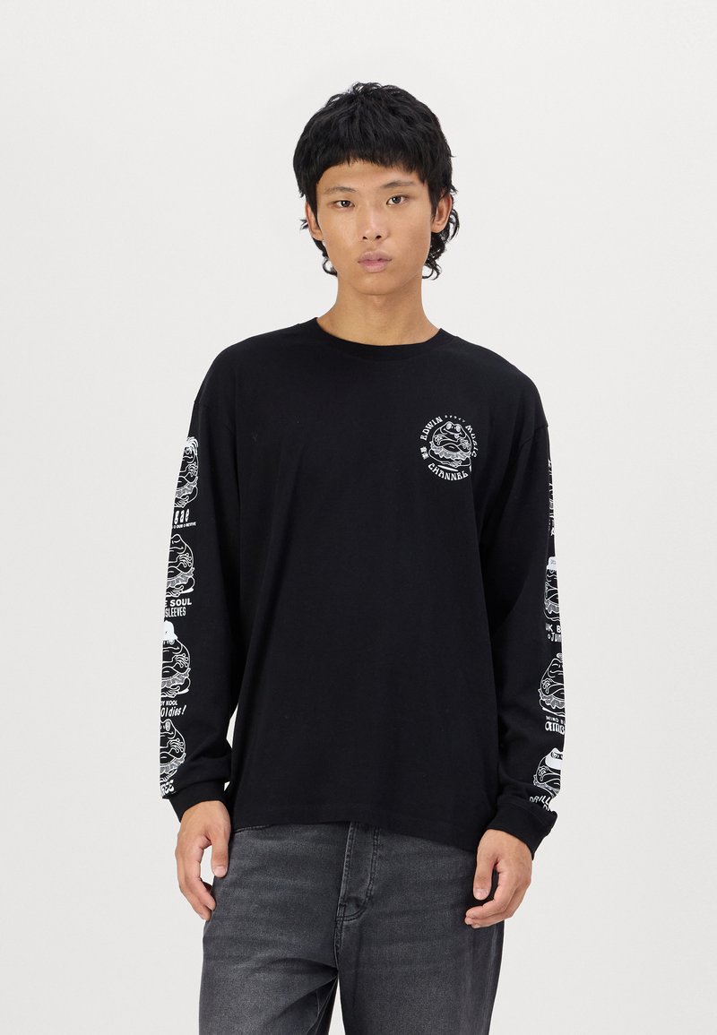 Edwin MUSIC CHANNEL UNISEX - Top dugih rukava - black