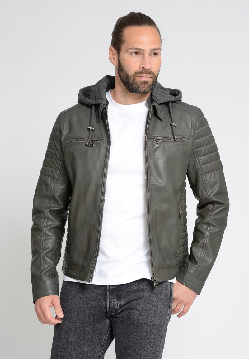 Maze Lederjacke - grey