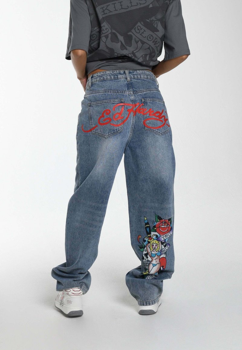 Ed Hardy ONLY LIVE ONCE - Jeans Relaxed Fit - blue/blå - Zalando.dk