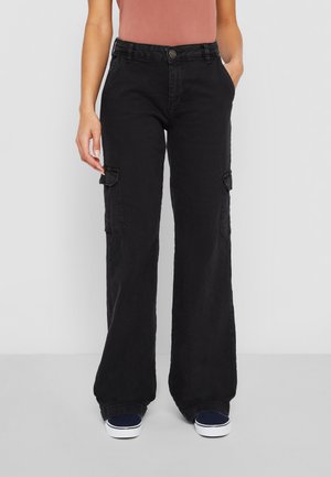 Urban Classics HIGH WAIST - Flared Jeans - black washed