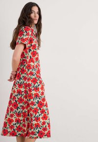 Seasalt Cornwall Vestido camisero - red stripey floral moss