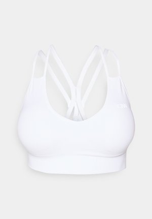 ICANIWILL DEFINE SEAMLESS V SHAPE BRA - Sutien sport cu susținere medie - white
