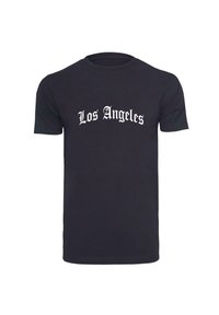 LOS ANGELES WORDING TEE - Trükipildiga T-särk - navy