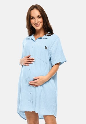 Mija Culture, 2 IN1 MUSLIN STILLNACHTHEMD, UMSTANDSNACHTHEMD M023 HAZEL BLAU - Nachthemd - blau