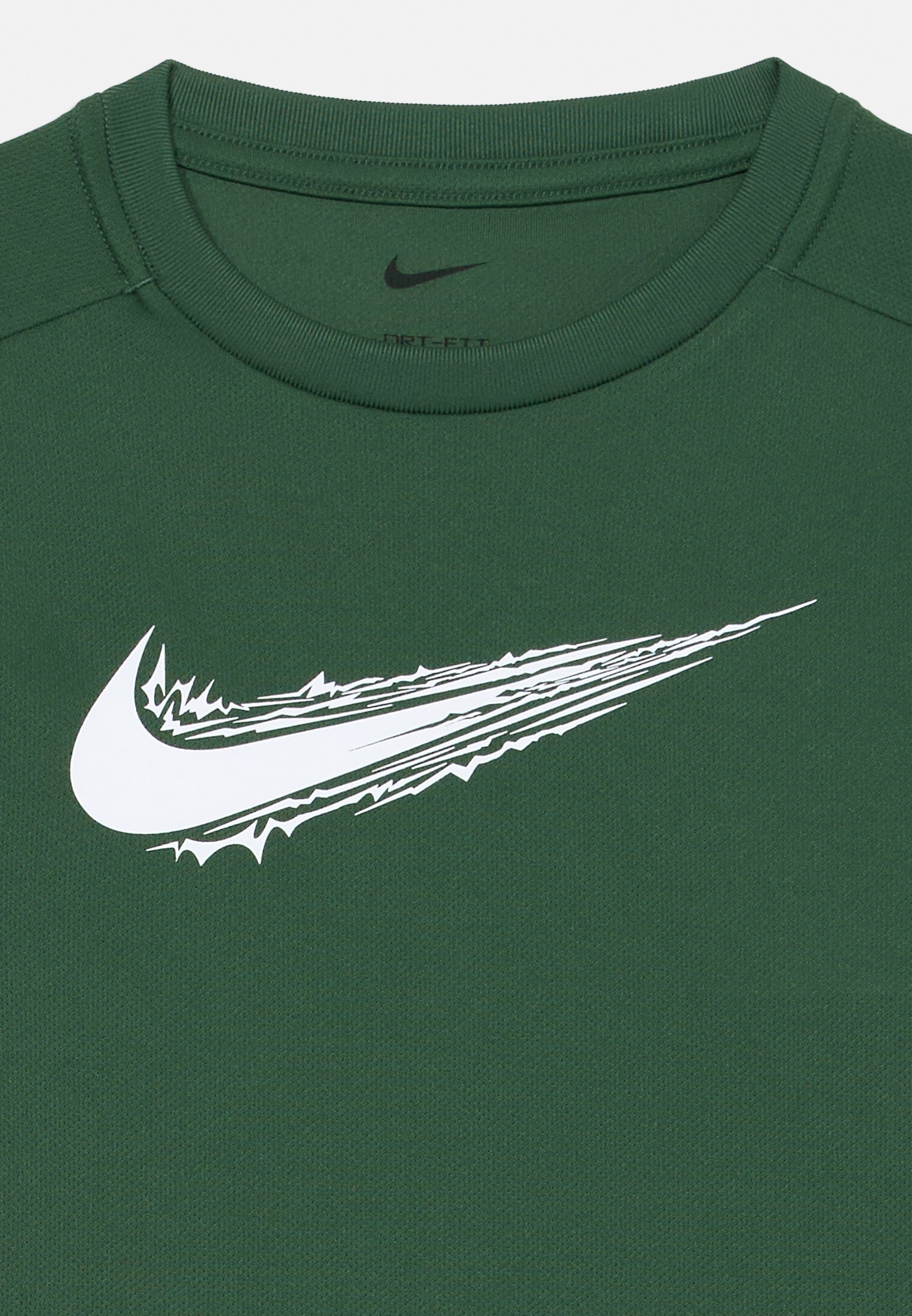 white nike shirt with green swoosh