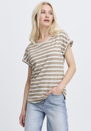 PAMILA ONECK - T-shirt print - chinchilla mel stripe