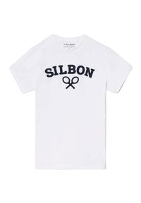 Silbon RAQUETA MEDIA - Camiseta estampada - blanco