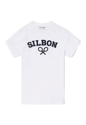 Silbon RAQUETA MEDIA - Camiseta estampada - blanco
