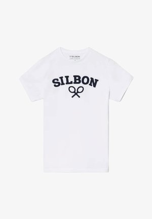Silbon RAQUETA MEDIA - Camiseta estampada - blanco
