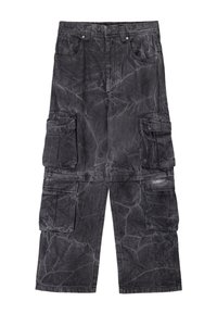ACID WASH - MULT BAGGY - Pantaloni cargo - black