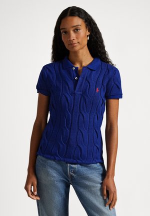 CABLE KNIT COTTON POLO SHIRT - Poloskjorter - sporting  royal