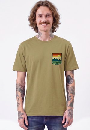 watapparel, GOOD VIBE UNISEX - T-shirt print - faded olive