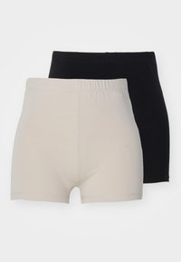 2 PACK - Shorts - black/beige