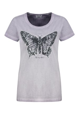 MIT PAILLETTEN-SCHMETTERLING UND PRINT - T-Shirt print - lila
