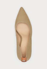 Lauren Ralph Lauren LINDELLA II LEATHER-TRIM CANVAS PUMP - Saltos clássicos - hunter olive/tan