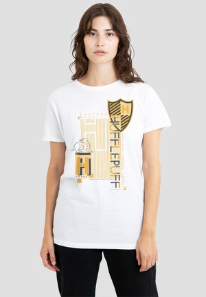 Cotton Soul, HARRY POTTER HUFFLEPUFF PATTERN CREST - T-Shirt print - white