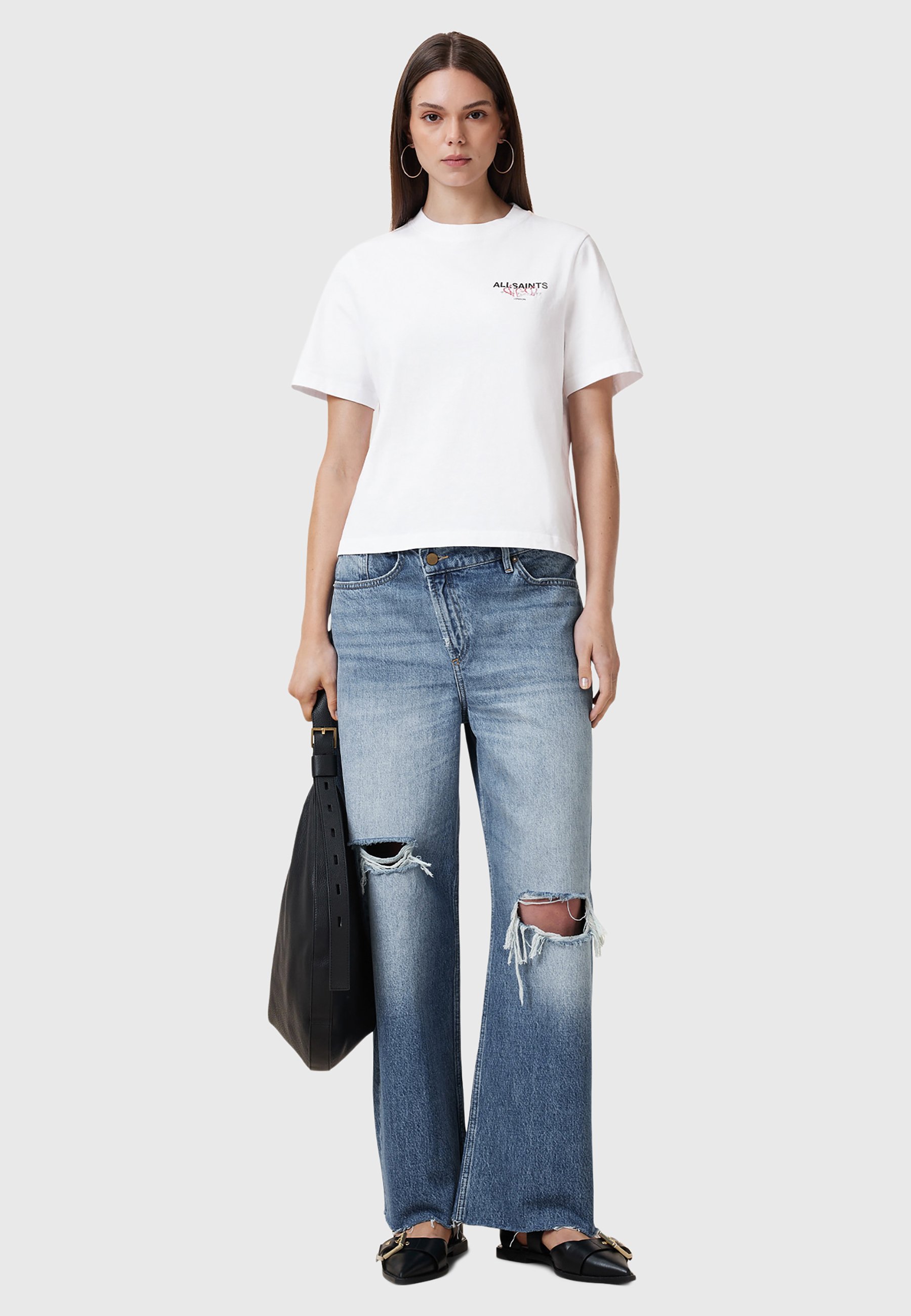 オールセインツ AllSaints Heart Lisa Tee レディース シャツ トップス Optic White AllSaints HEART LISA TEE - Print T-shirt - optic white/white